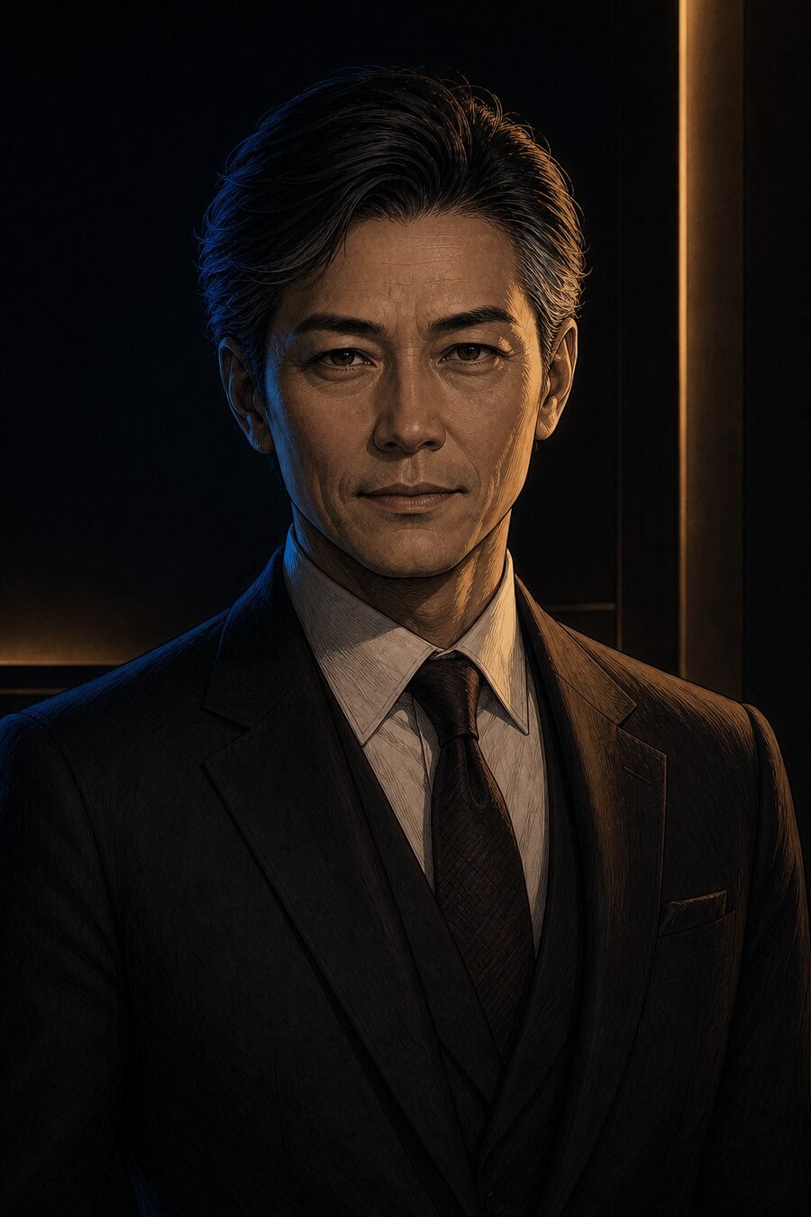 Dong Zhimin in his keynote suit—approved master portrait for the Lambda Hearts trilogy